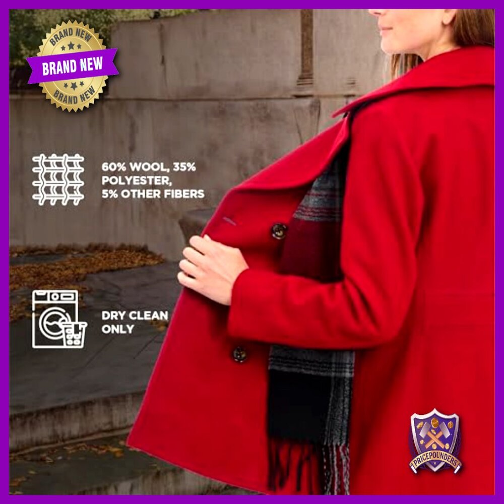 Plus Size Double Breasted Wool Blend Peacoat Clas… - image 6